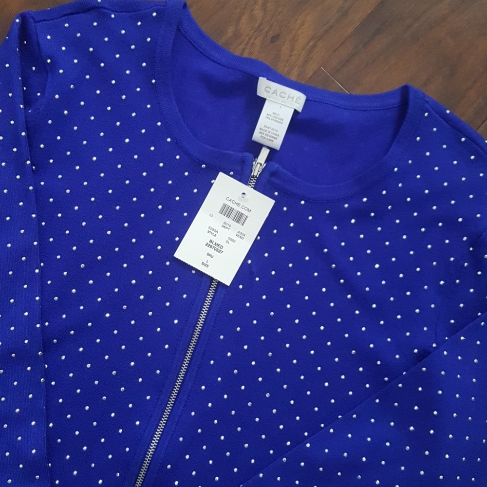 Cache lightweight cardigan with silver studs